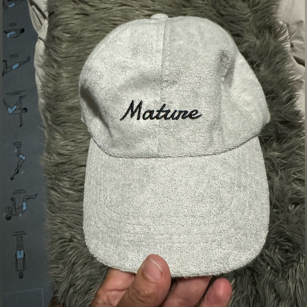 Gray 'Mature' Embroidered Cap